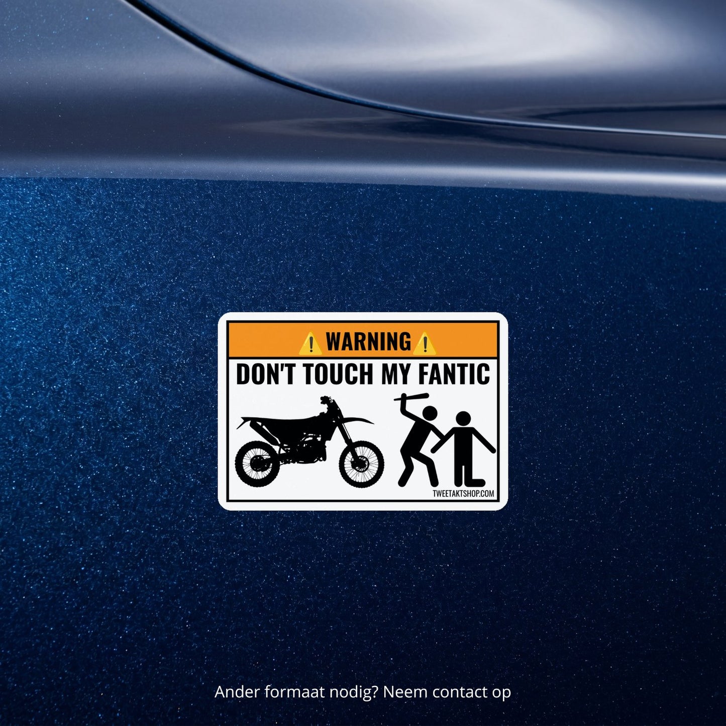3x Don't Touch My Fantic Stickers – detail van het ontwerp