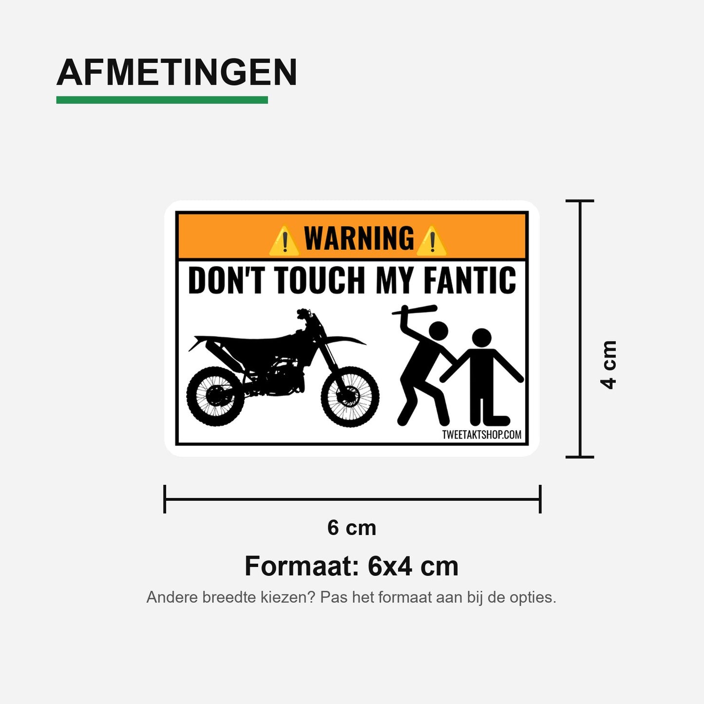 3x Don't Touch My Fantic Stickers – formaatvoorbeeld