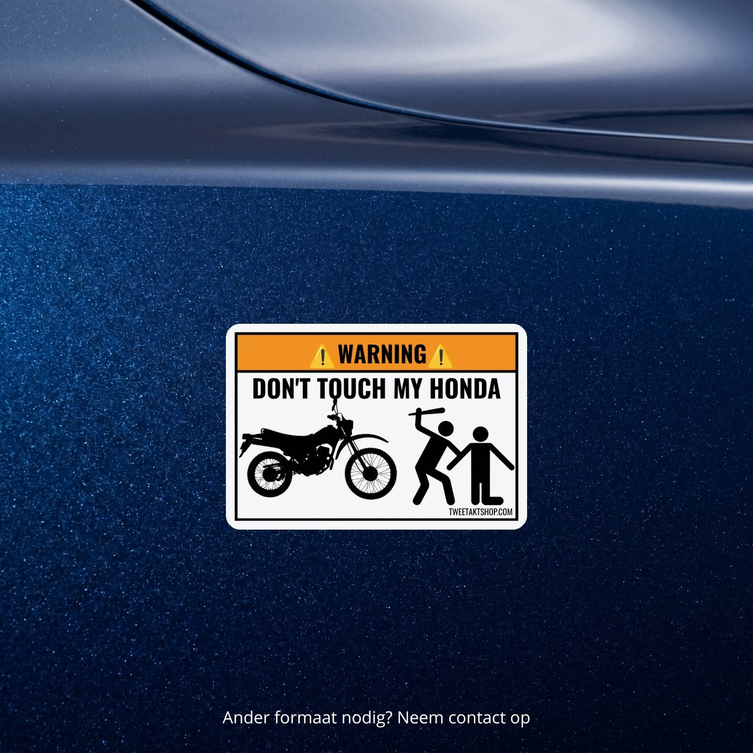 3x Don't Touch My Honda Stickers – detail van het ontwerp