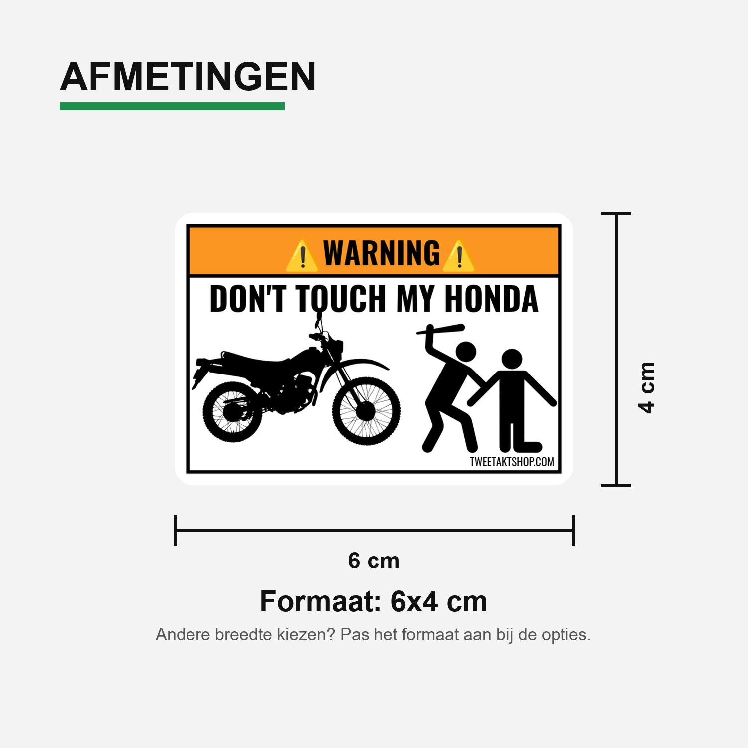 3x Don't Touch My Honda Stickers – formaatvoorbeeld