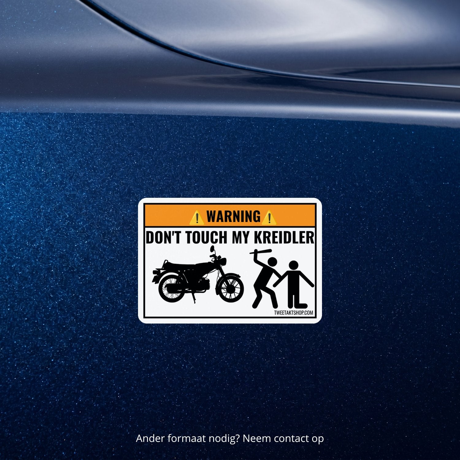 3x Don't Touch My Kreidler Stickers – detail van het ontwerp