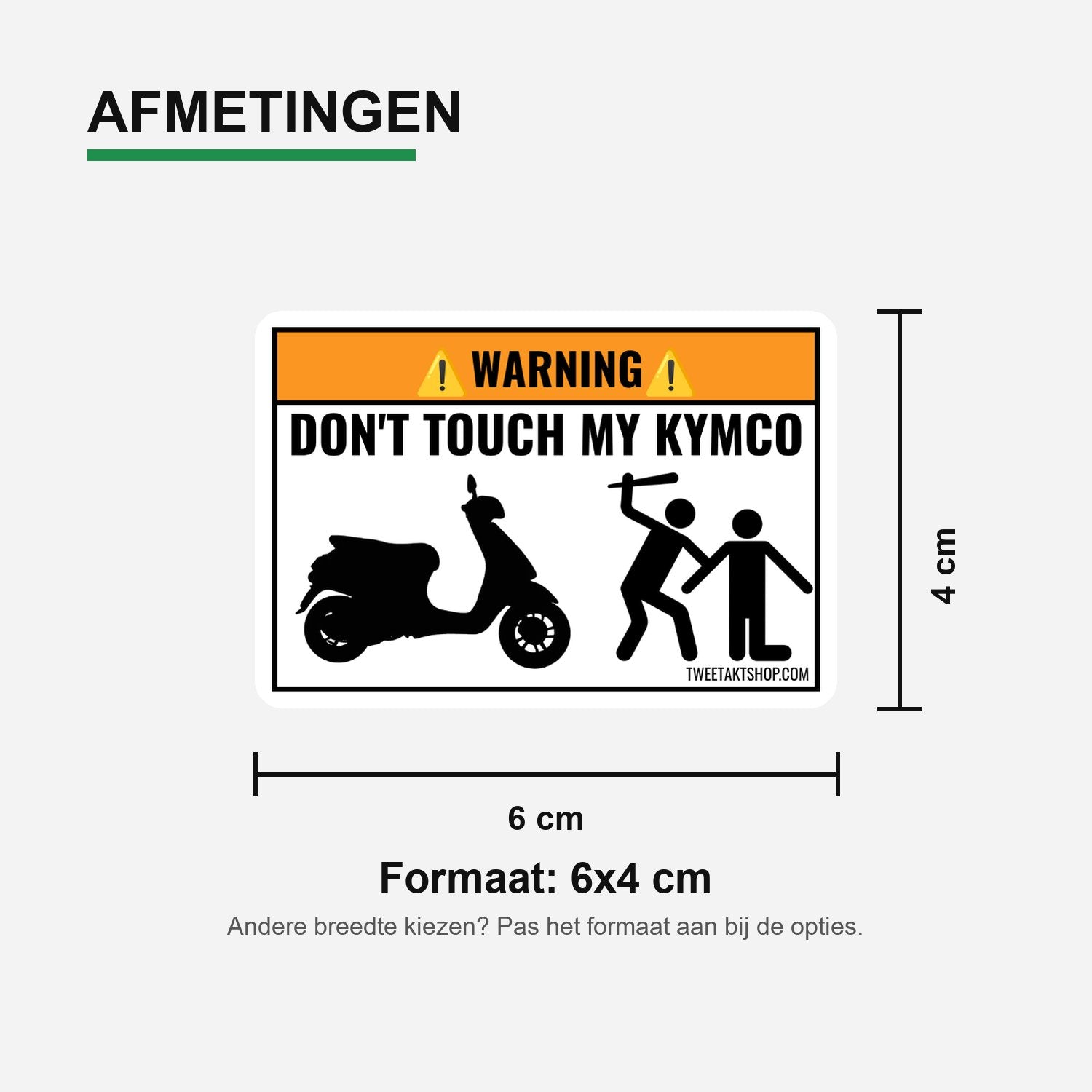 3x Don't Touch My Kymco Stickers – formaatvoorbeeld
