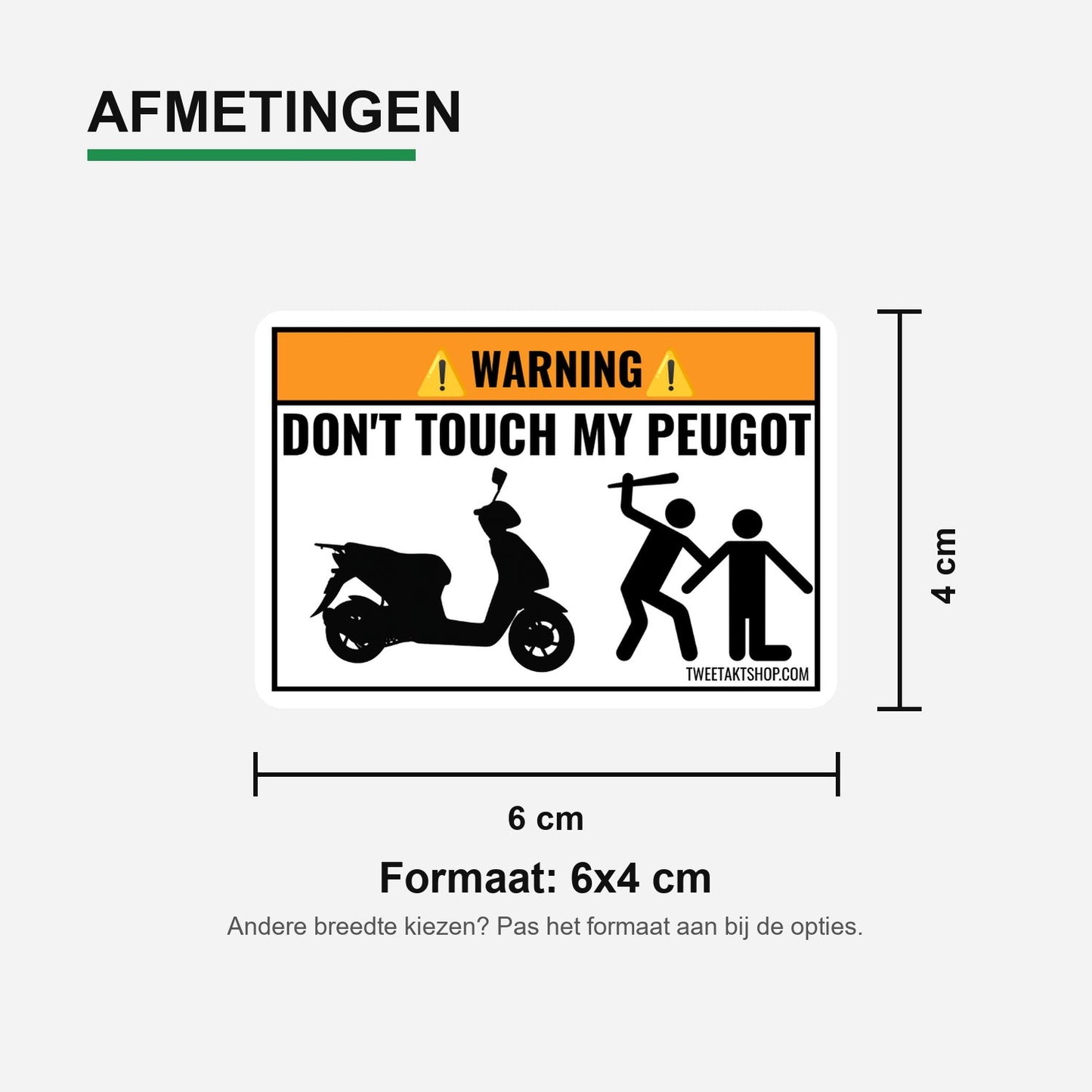 3x Don't Touch My Peugeot Stickers – formaatvoorbeeld