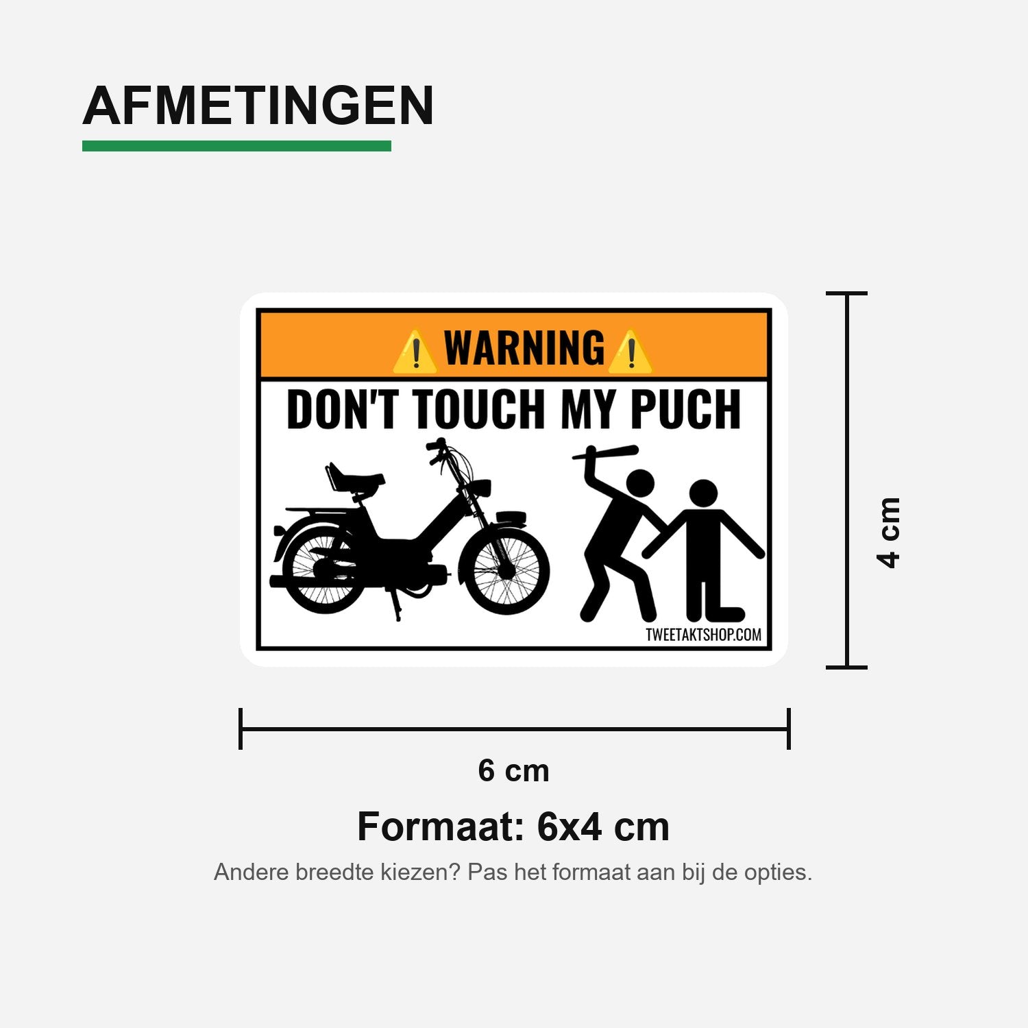 3x Don't Touch My Puch Stickers – formaatvoorbeeld