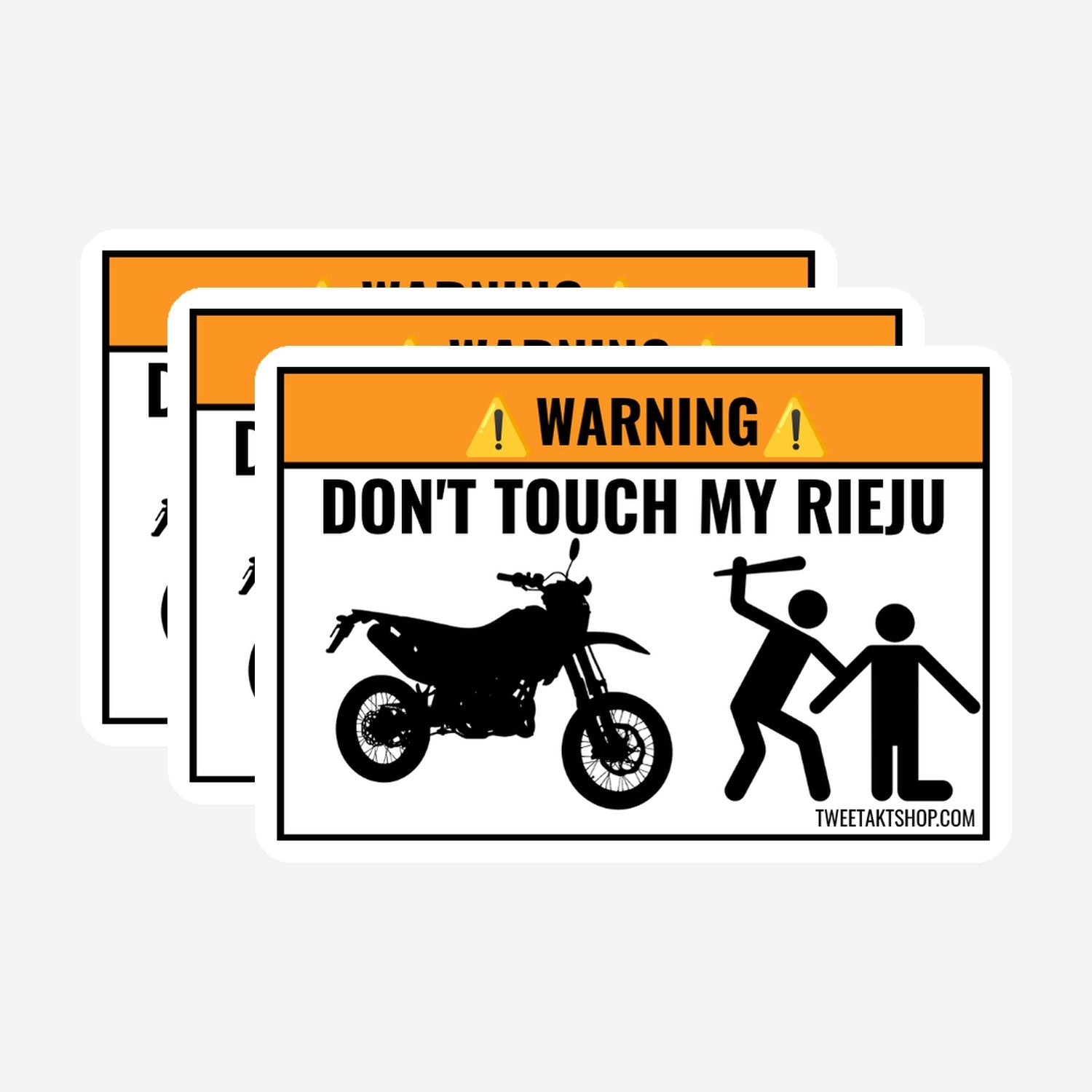 3x Don't Touch My Rieju Stickers – hoofdafbeelding van de sticker