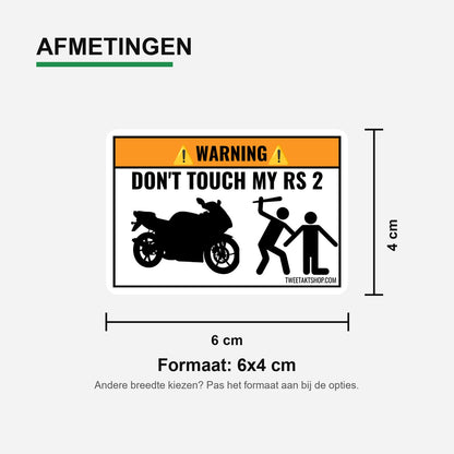 3x Don't Touch My Rieju RS2 Stickers – formaatvoorbeeld