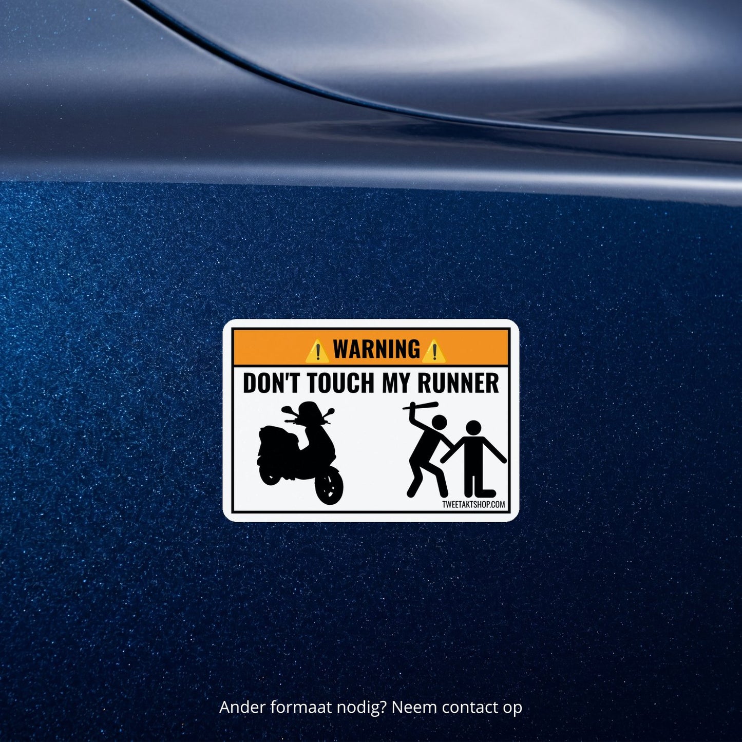 3x Don't Touch My Runner Stickers – detail van het ontwerp