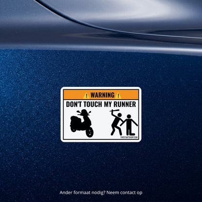 3x Don't Touch My Runner Stickers – detail van het ontwerp