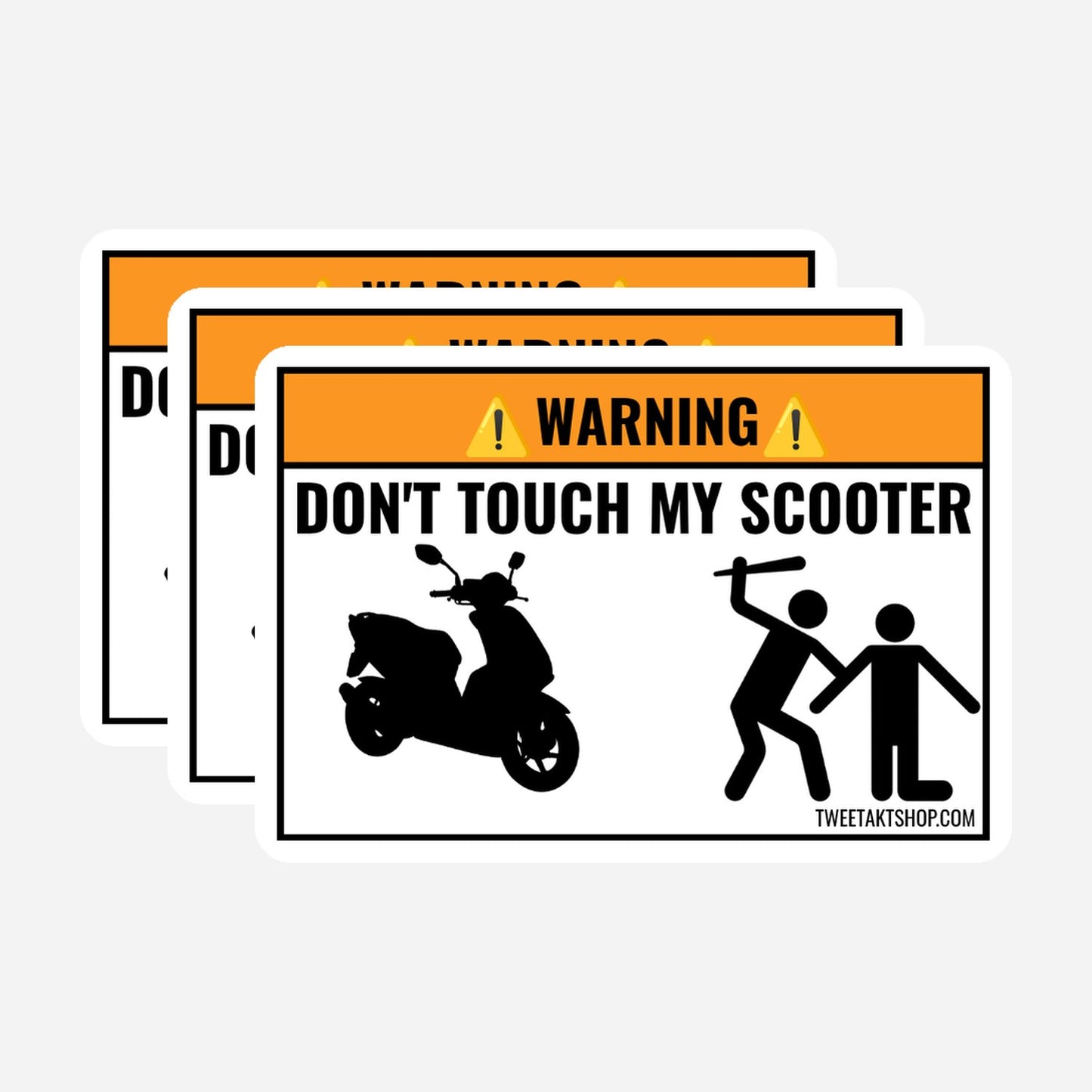 3x Don't Touch My Scooter Stickers – hoofdafbeelding van de sticker