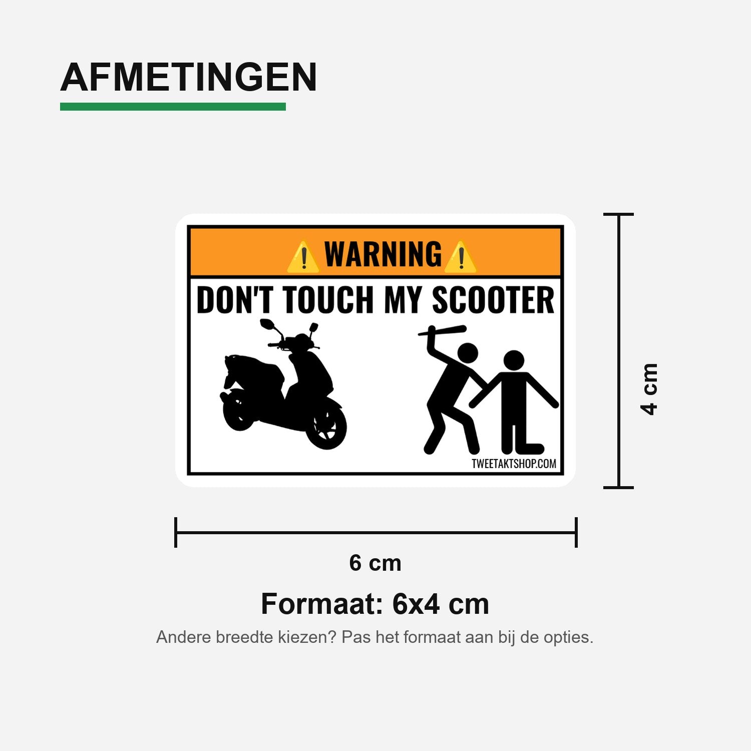 3x Don't Touch My Scooter Stickers – formaatvoorbeeld