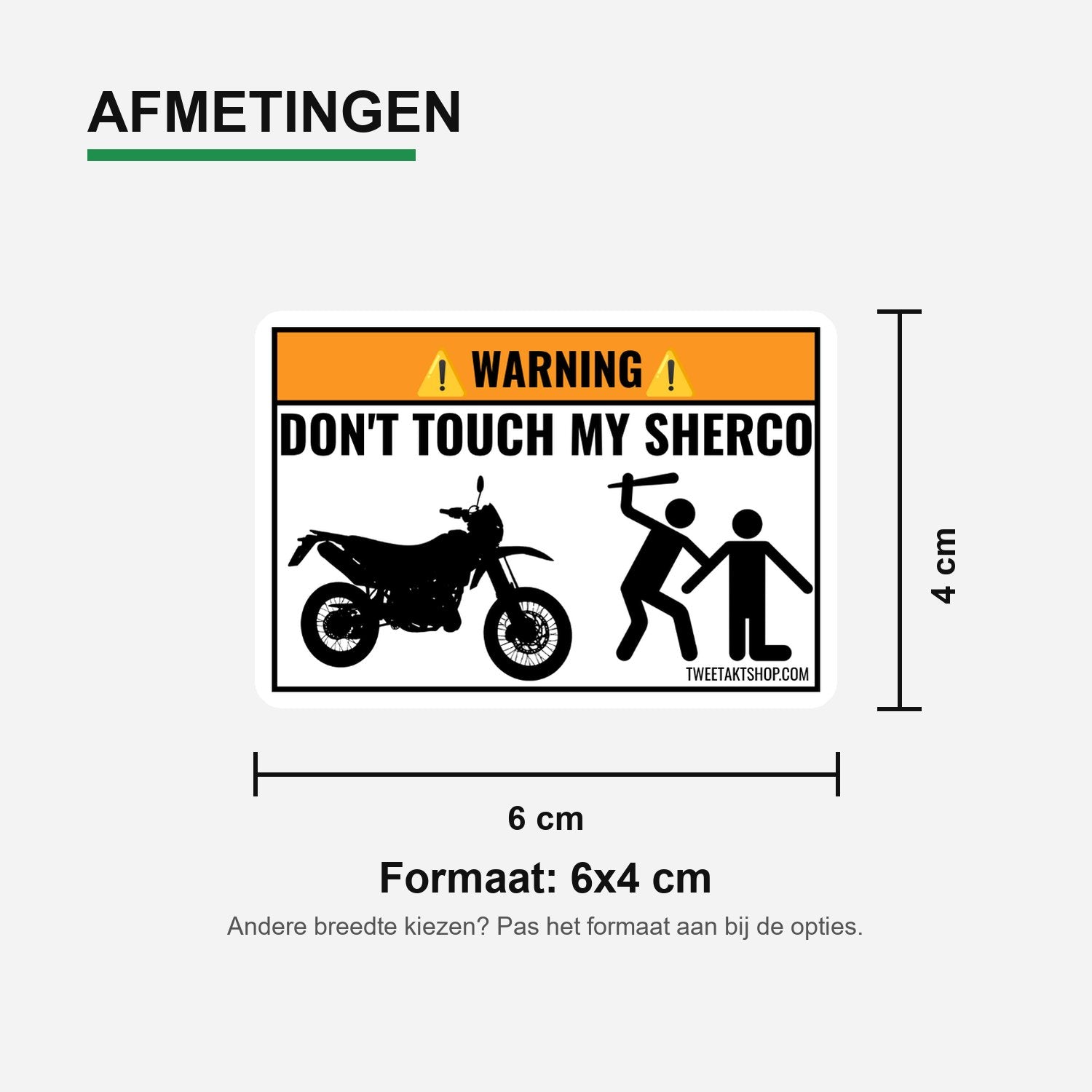 3x Don't Touch My Sherco Stickers – formaatvoorbeeld