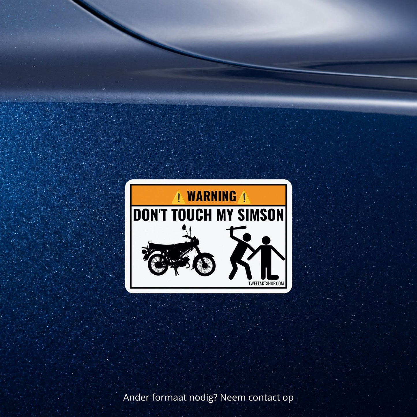 3x Don't Touch My Simson Stickers – detail van het ontwerp