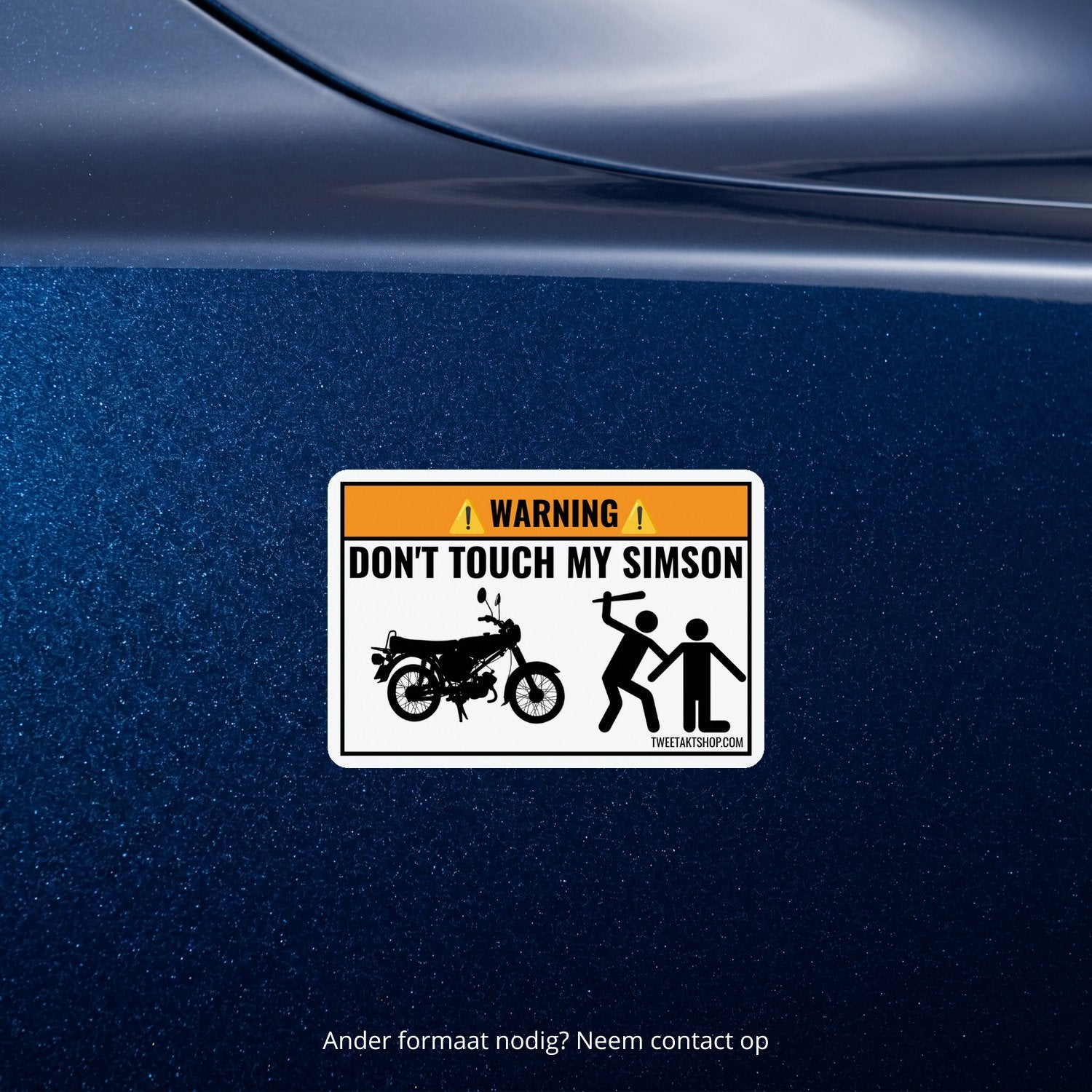 3x Don't Touch My Simson Stickers – detail van het ontwerp