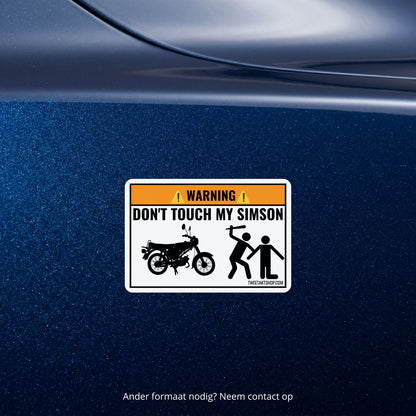 3x Don't Touch My Simson Stickers – detail van het ontwerp