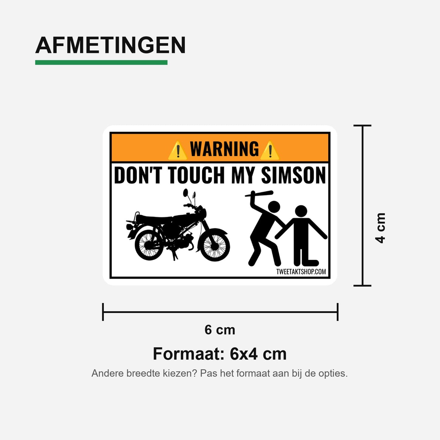 3x Don't Touch My Simson Stickers – formaatvoorbeeld