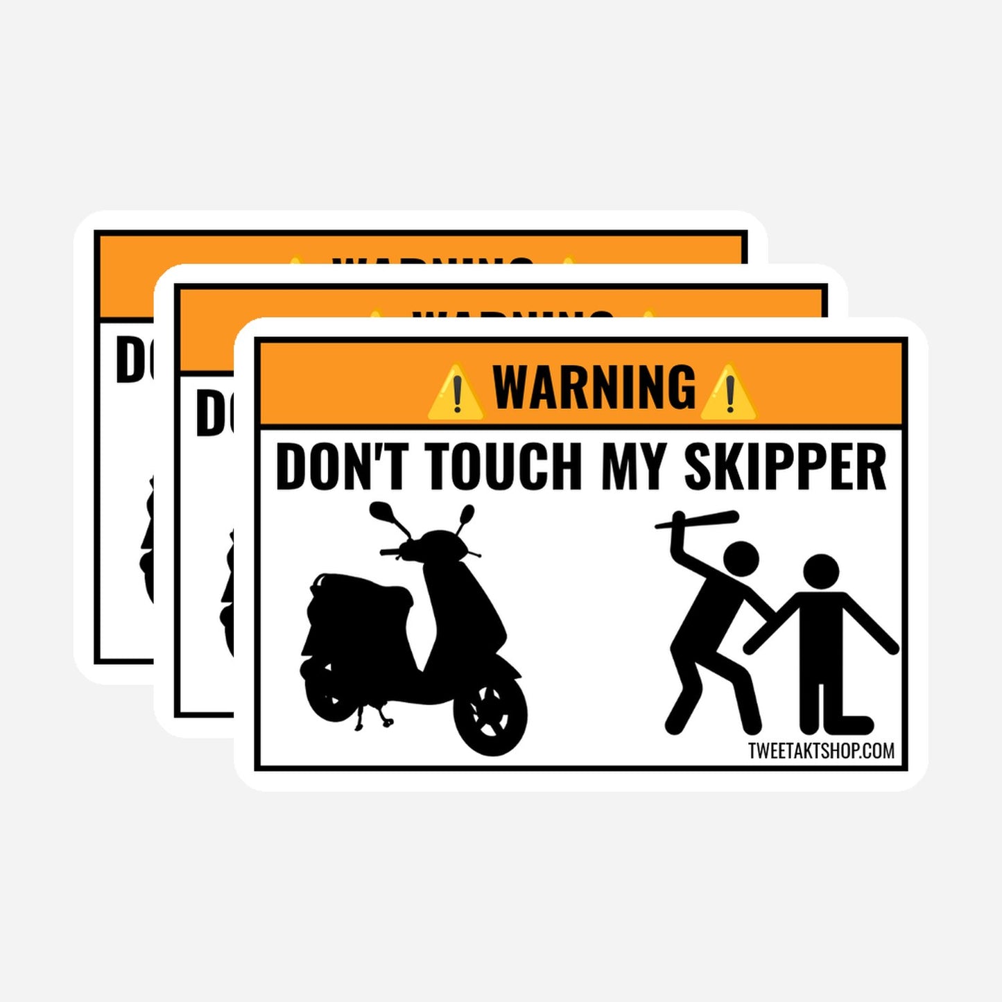 3x Don't Touch My Skipper Stickers – hoofdafbeelding van de sticker