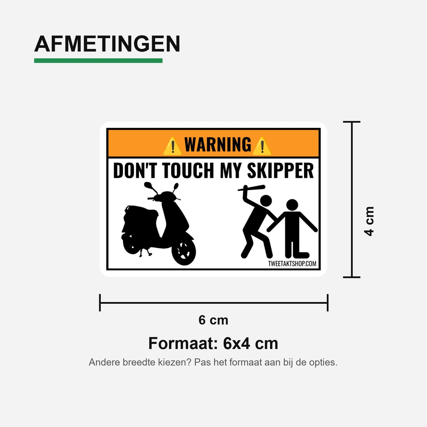 3x Don't Touch My Skipper Stickers – formaatvoorbeeld