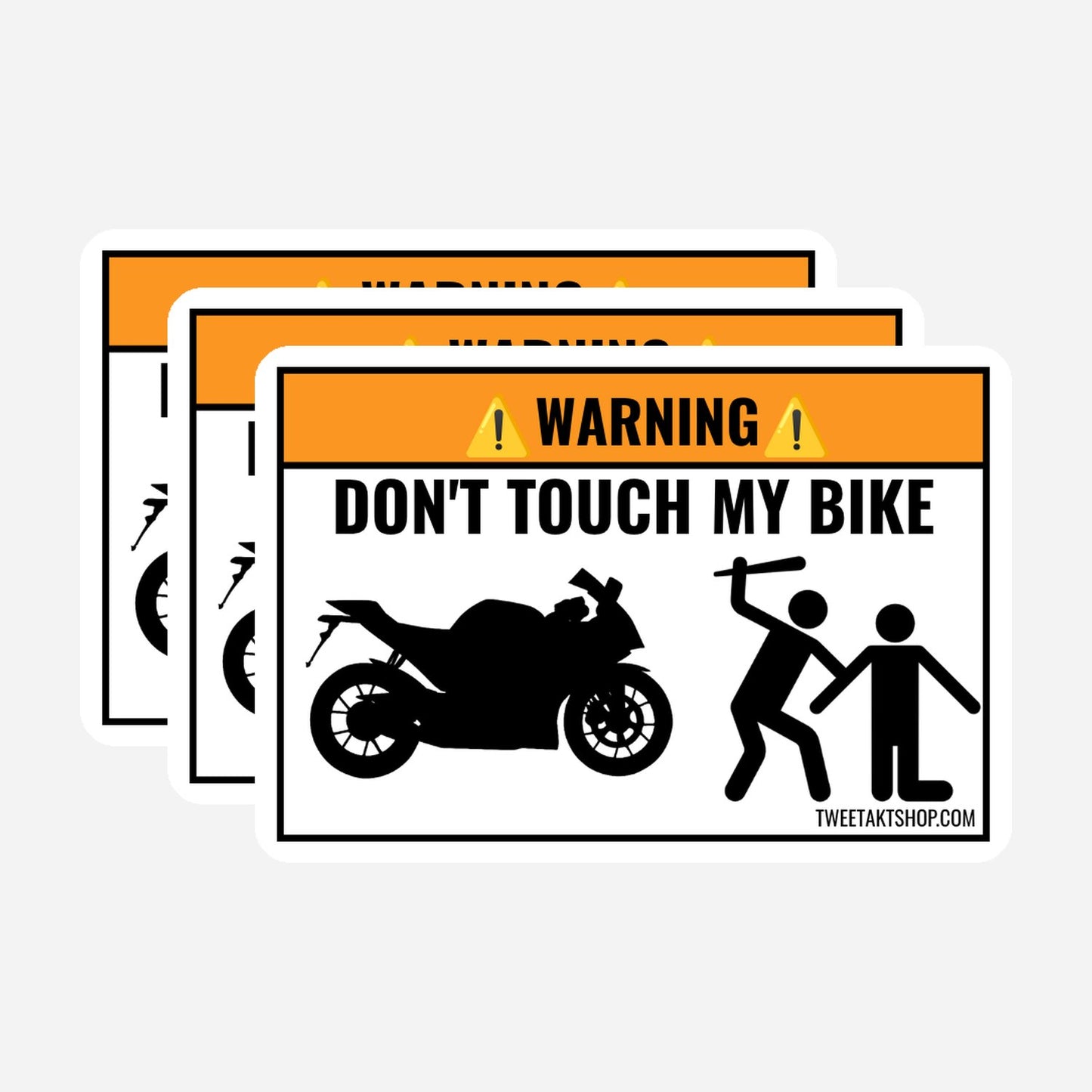 3x Don't Touch My Sportbike Stickers – hoofdafbeelding van de sticker
