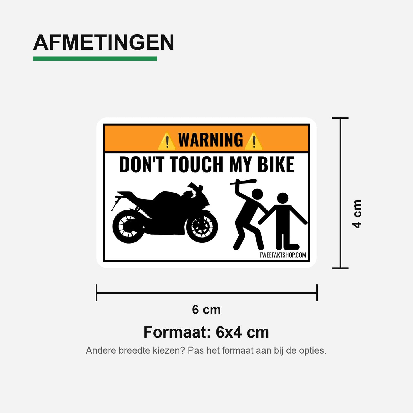 3x Don't Touch My Sportbike Stickers – formaatvoorbeeld