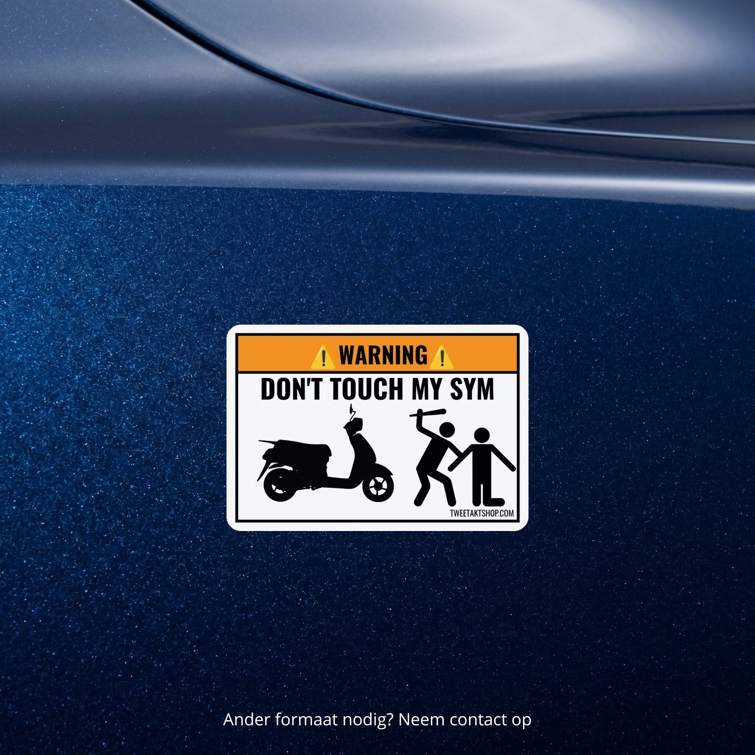 3x Don't Touch My SYM Stickers – detail van het ontwerp