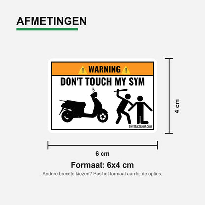 3x Don't Touch My SYM Stickers – formaatvoorbeeld