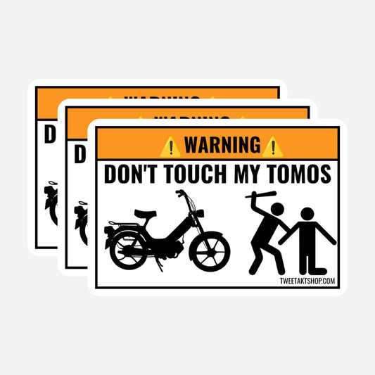 3x Don't Touch My Tomos Stickers – hoofdafbeelding van de sticker