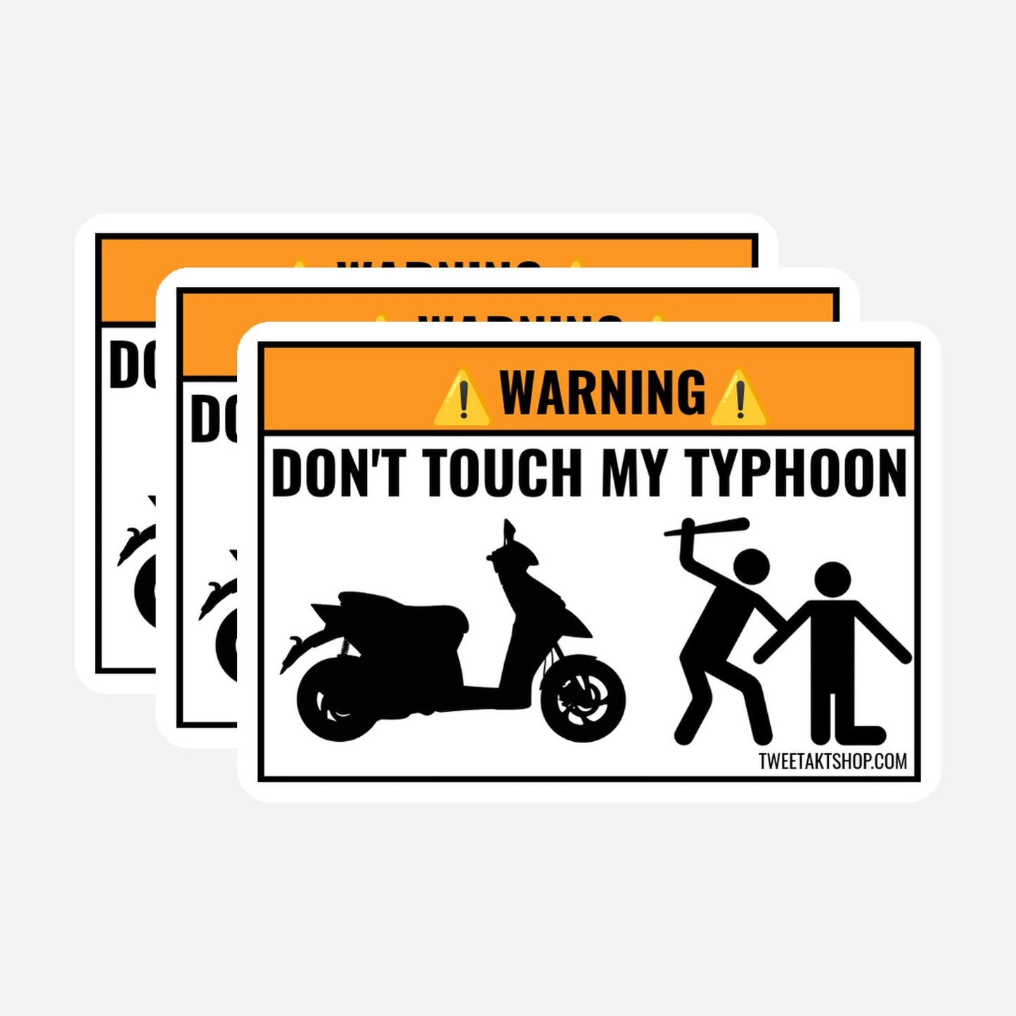 3x Don't Touch My Typhoon Stickers – hoofdafbeelding van de sticker