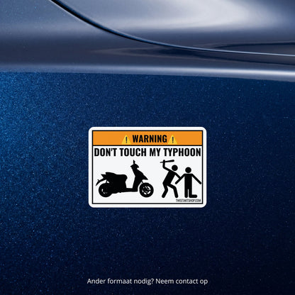 3x Don't Touch My Typhoon Stickers – detail van het ontwerp