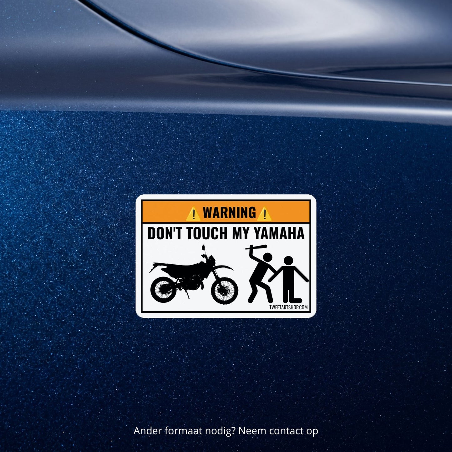 3x Don't Touch My Yamaha Stickers – detail van het ontwerp