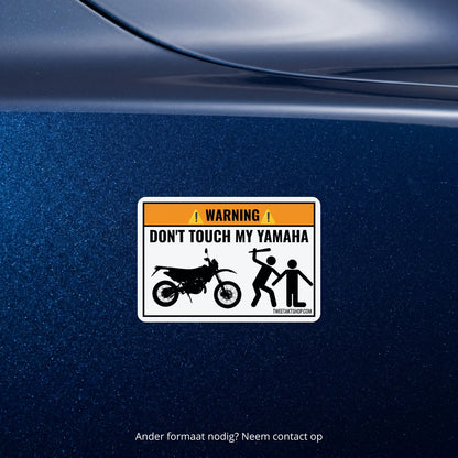 3x Don't Touch My Yamaha Stickers – detail van het ontwerp