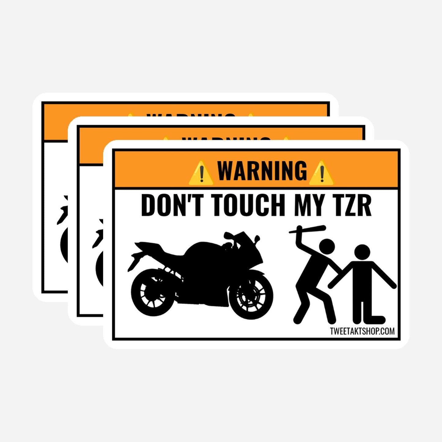 3x Don't Touch My Yamaha TZR Stickers – hoofdafbeelding van de sticker