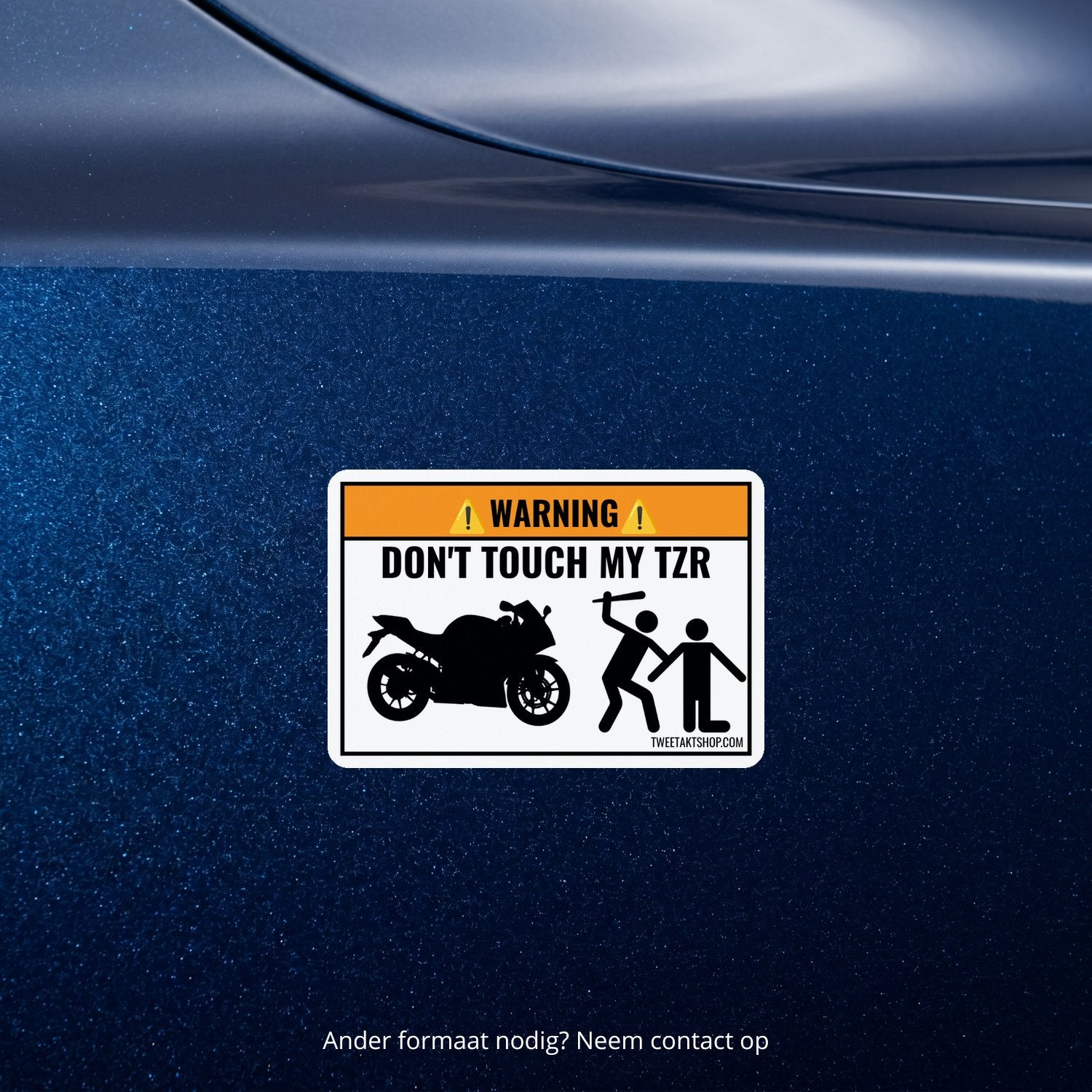 3x Don't Touch My Yamaha TZR Stickers – detail van het ontwerp