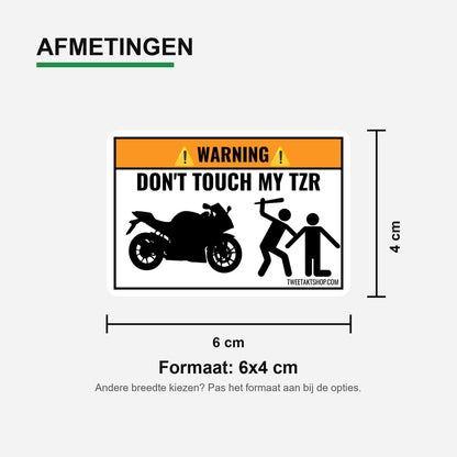 3x Don't Touch My Yamaha TZR Stickers – formaatvoorbeeld