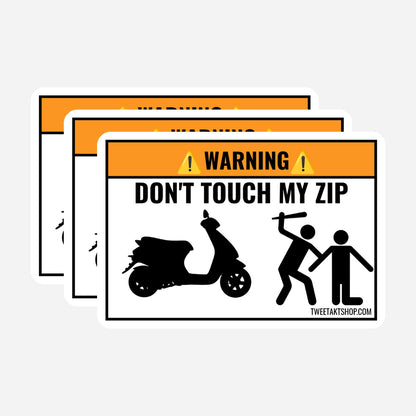 3x Don't Touch My Zip Stickers – hoofdafbeelding van de sticker
