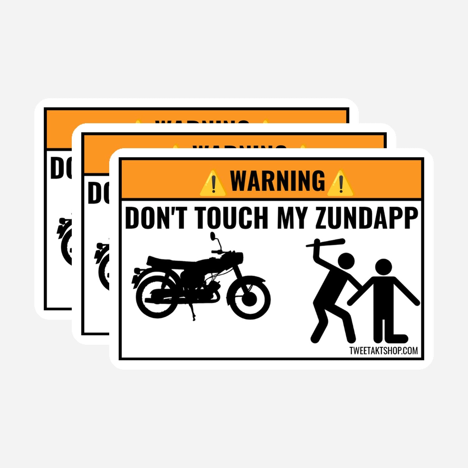 3x Don't Touch My Zundapp Stickers – hoofdafbeelding van de sticker