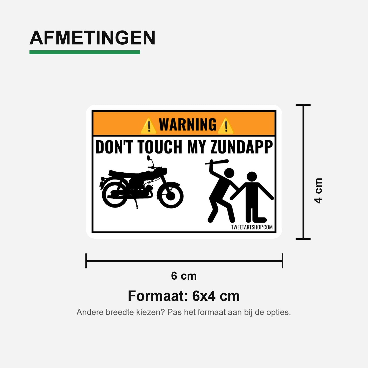 3x Don't Touch My Zundapp Stickers – formaatvoorbeeld