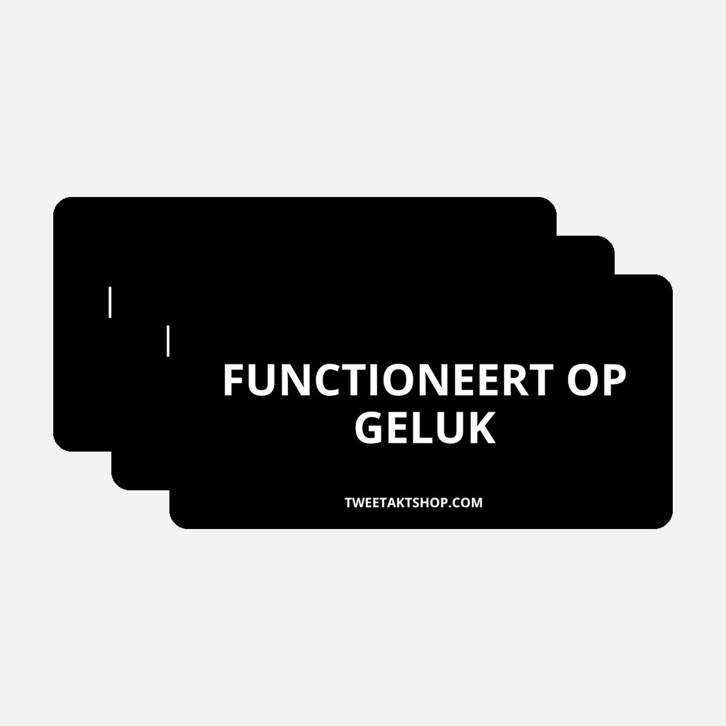 3x Functioneert op geluk Bumperstickers – hoofdafbeelding van de set
