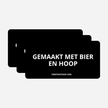 3x Gemaakt met bier en hoop Bumperstickers – hoofdafbeelding van de set