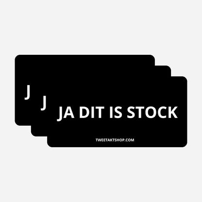 3x Ja dit is stock Bumperstickers – hoofdafbeelding van de set