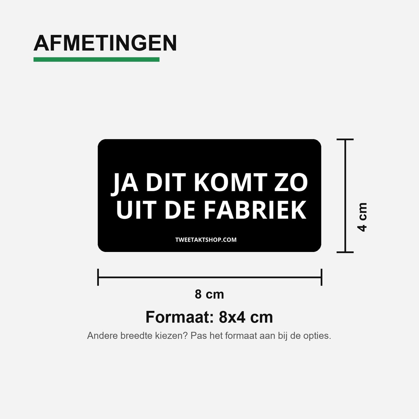 3x Ja dit komt zo uit de fabriek Bumperstickers – materiaal en matte afwerking