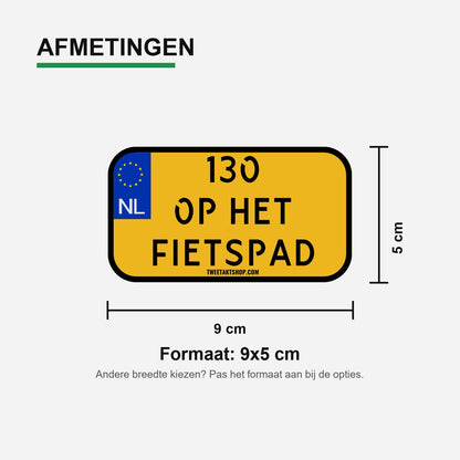 3x 130 Op Het Fietspad Kentekenplaatstickers – materiaal en matte afwerking