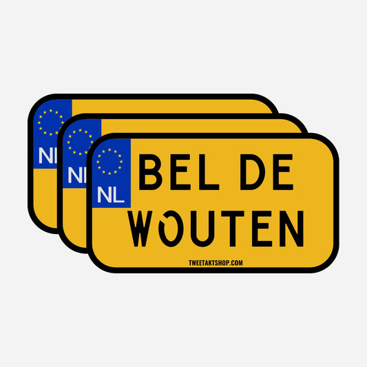 3x Bel De Wouten Kentekenplaatstickers – hoofdafbeelding van de set