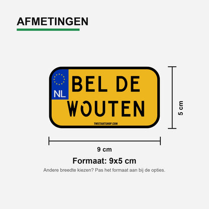 3x Bel De Wouten Kentekenplaatstickers – materiaal en matte afwerking