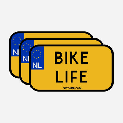 3x Bike Life Kentekenplaatstickers – hoofdafbeelding van de set