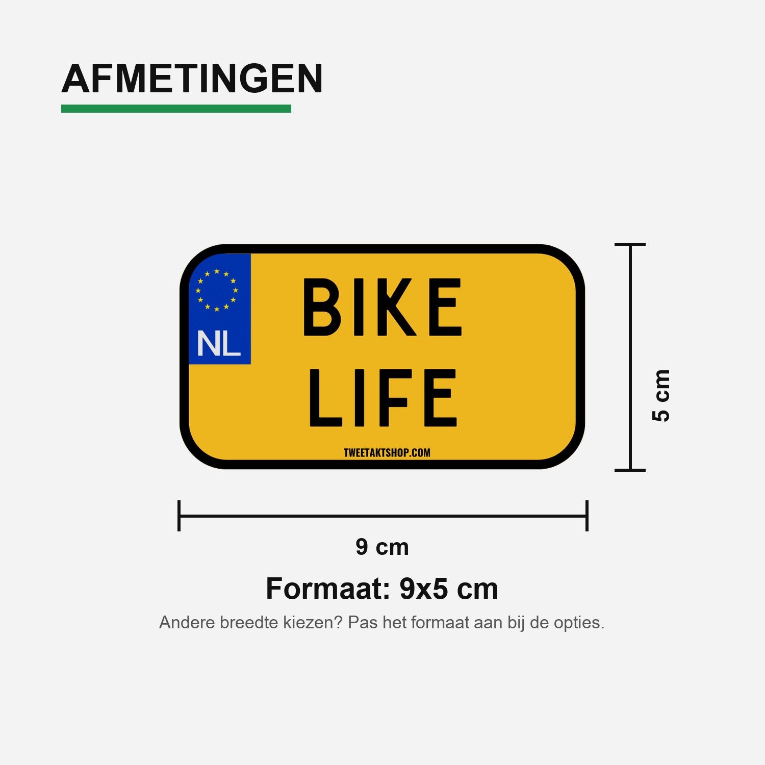 3x Bike Life Kentekenplaatstickers – materiaal en matte afwerking