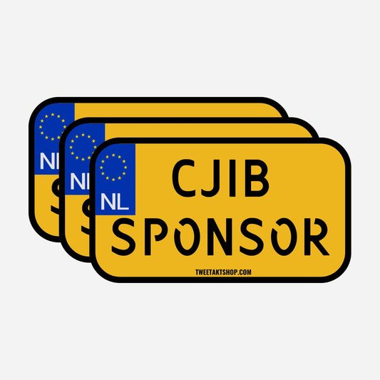 3x CJIB Sponsor Kentekenplaatstickers – hoofdafbeelding van de set