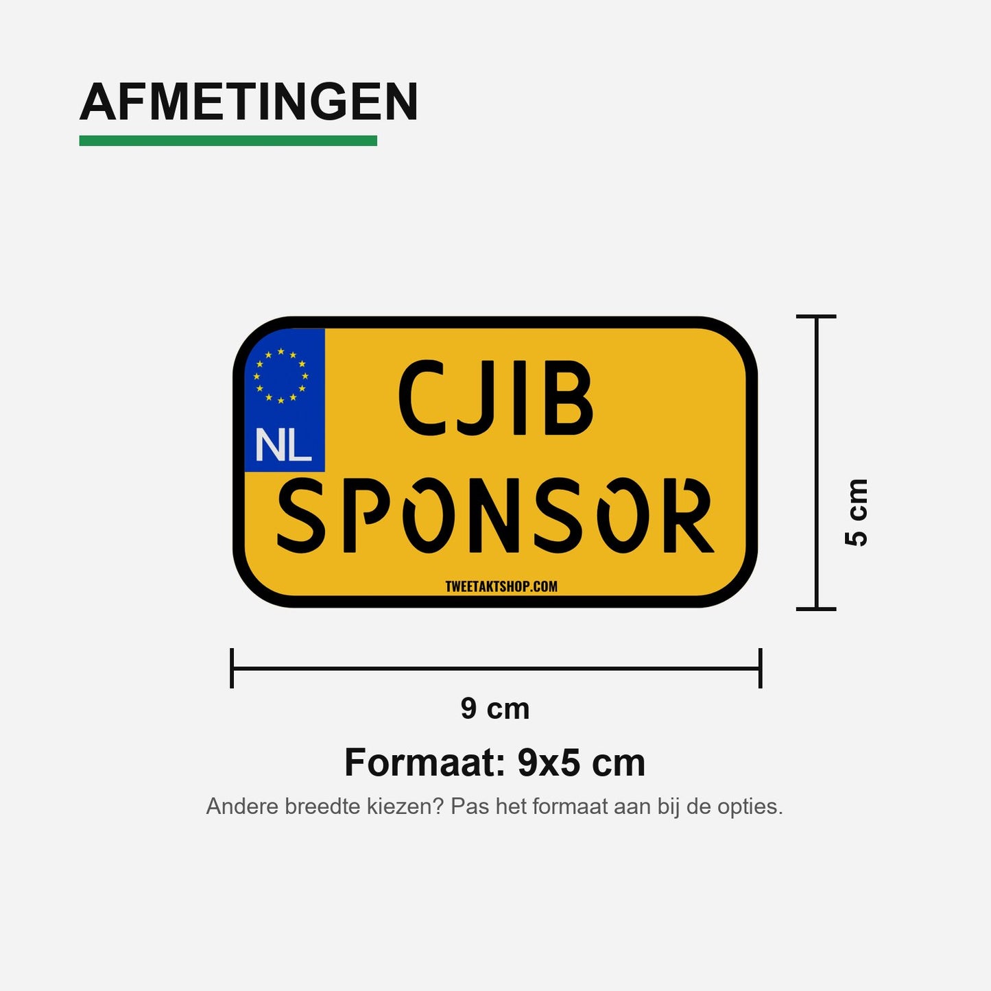 3x CJIB Sponsor Kentekenplaatstickers – materiaal en matte afwerking