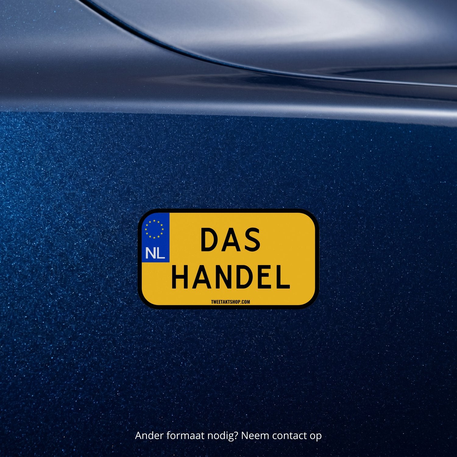 3x Das Handel Kentekenplaatstickers – formaatvoorbeeld