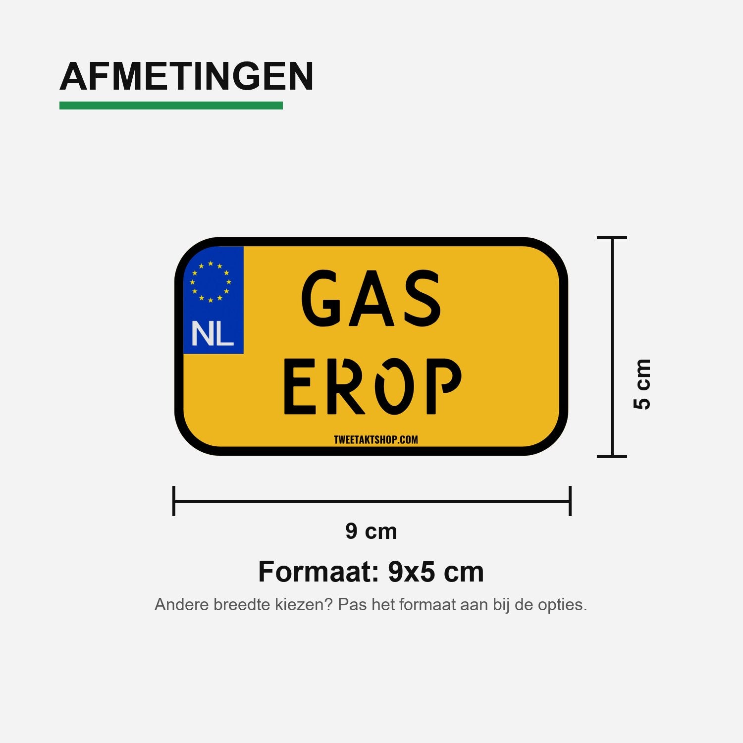 3x Gas Erop Kentekenplaatstickers – materiaal en matte afwerking
