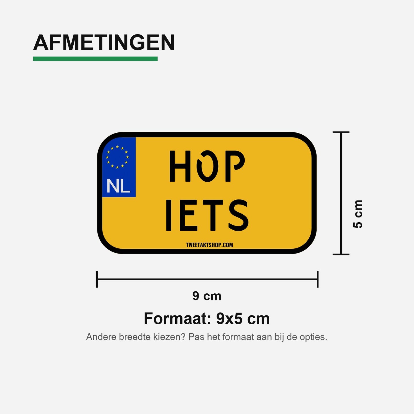 3x Hop Iets Kentekenplaatstickers – materiaal en matte afwerking